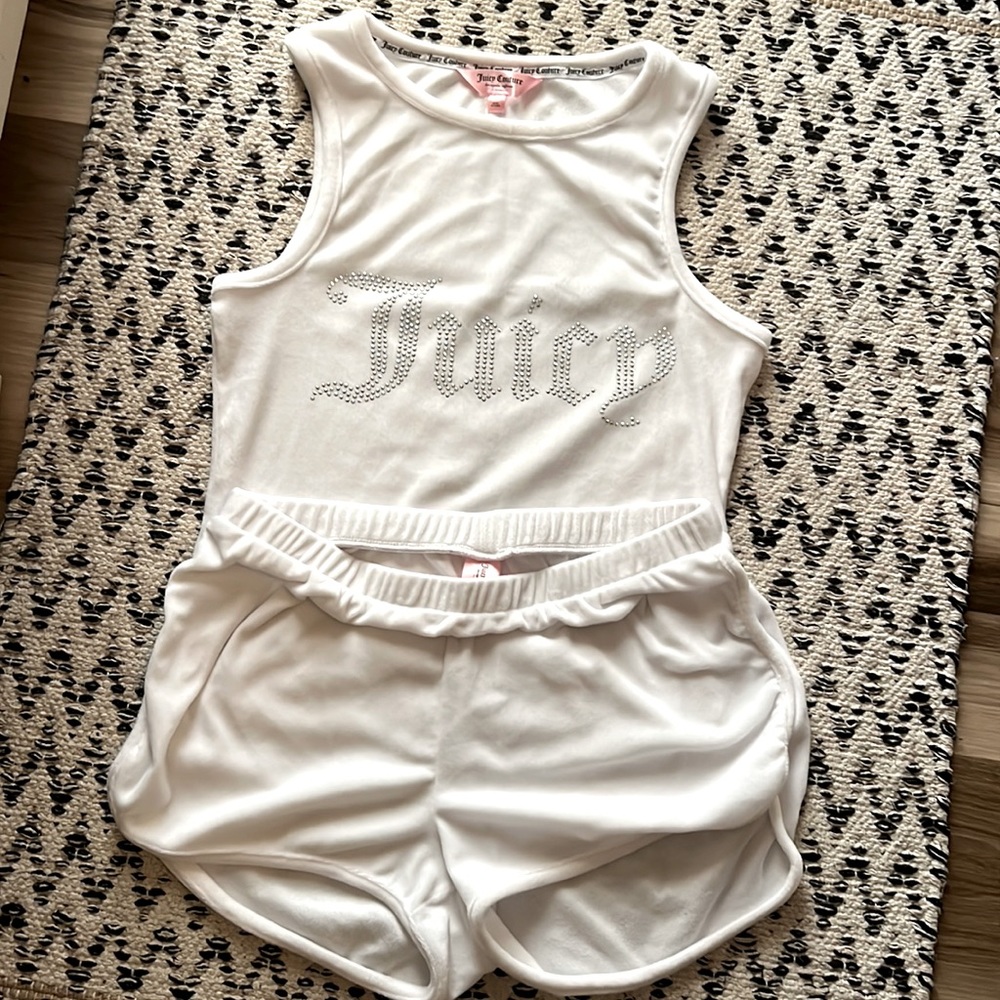 Juicy Couture White Velour Pajama Set